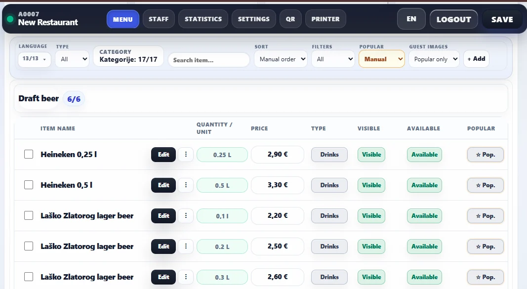 TableGoo admin