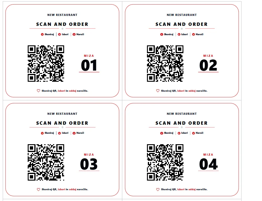 TableGoo QR naljepnice