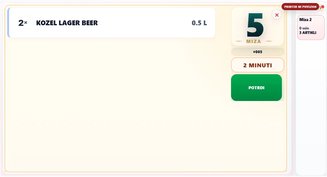 TableGoo ekran osoblja